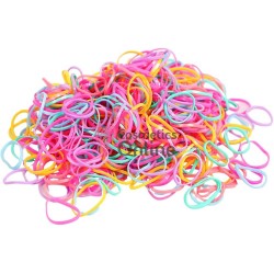 Elastice pentru codite de par, set 300 bucati RT010BB Colorate din silicon